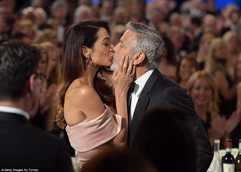Daily mail Amal's Speech At AFI Gala 4D092BC500000578-5819721-Pucker_up_At_one_point_he_couldn_t_resist_and_planted_a_big_smoo-a-1_1528442354335