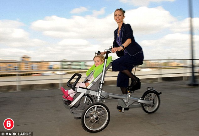 Could this be the ultimate get-fit gadget for yummy mummies? Introducing the buggy that turns into a bike in 20 seconds Article-1181555-04F0F146000005DC-105_634x434