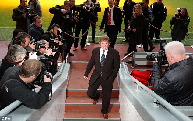 Kenny Dalglish steps into the red...and admits he would love to walk on and on at Liverpool Article-1345822-0CB5A3DD000005DC-526_634x399