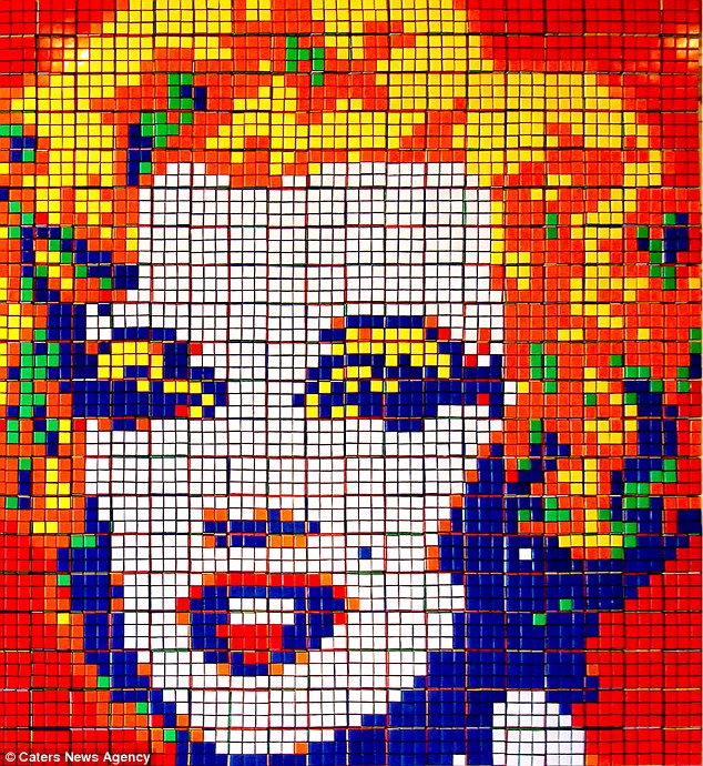 Artista crea opere d'arte con i cubi di Rubik Article-2014337-0CFDAE5D00000578-667_634x690