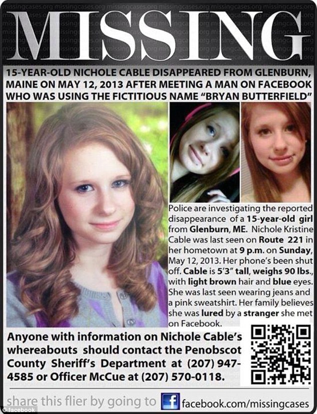 Nichole Cable, 15, Missing Since May 12, 2013 - Glenburn, ME Article-2325317-19CE1706000005DC-401_634x828