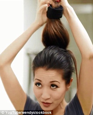 VIDEO - Rise of the 'sock bun': How to master the hipster updo that is fast becoming the height of hair fashion Article-2326370-19D7FAB1000005DC-474_306x376