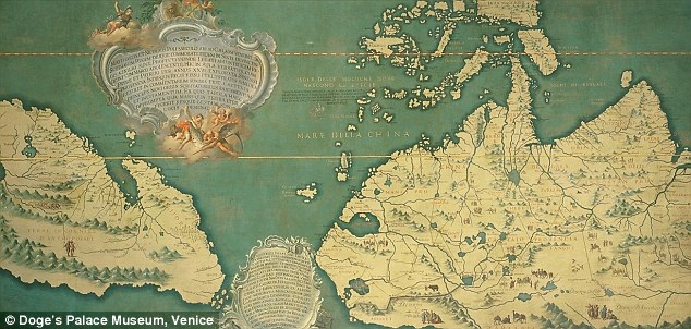 Does this map from 1418 prove historian's controversial claim that the New World was discovered by the CHINESE 70 years before Columbus? Article-2449265-1898015D00000578-898_634x302