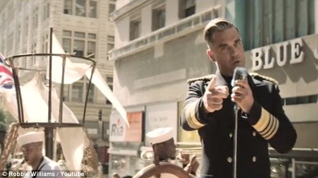 VIDEO - Hello sailor! Robbie Williams sails a ship through LA in music video for new track Go Gentle Article-2463831-18C8CFCE00000578-440_634x355