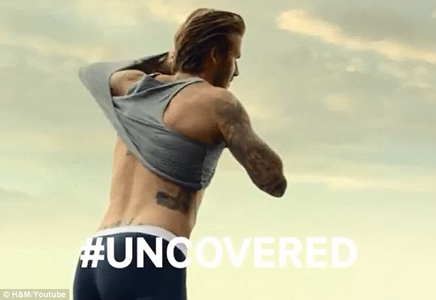 VIDEO - Becks back in his kecks! David smoulders as he strips off for latest H&M underwear campaign Article-0-1AE9FE5100000578-271_634x437