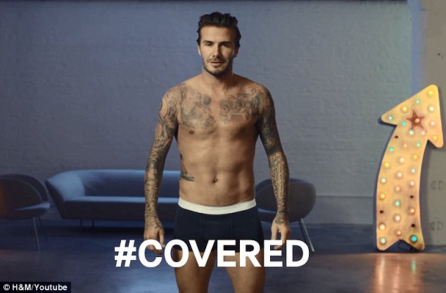 VIDEO - Becks back in his kecks! David smoulders as he strips off for latest H&M underwear campaign Article-0-1AE9FE6500000578-954_634x417