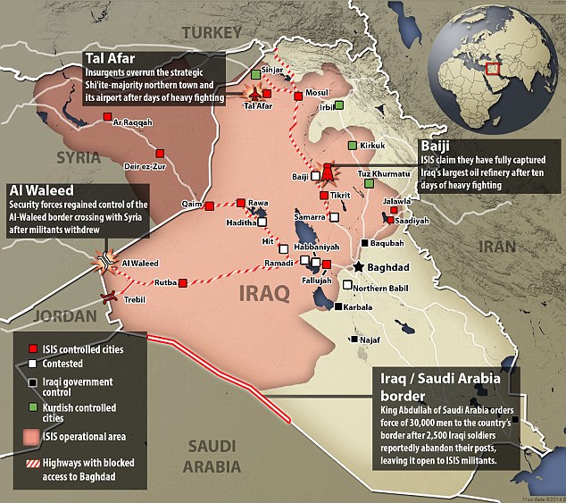 Saudi Arabia places 30,000 soldiers on its border in the wake of ISIS threat Article-2679069-1F5A792C00000578-88_634x563