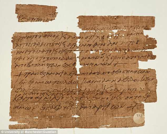 'Extremely rare' early Christian charm discovered: 1,500-year-old 'magical' papyrus is first to refer to Last Supper 1409667526963_wps_24_One_of_world_s_earliest_C