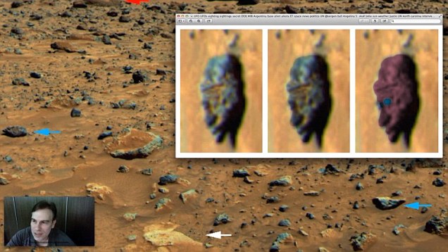 Mystery 'face' on Mars: UFO blogger claims NASA head photo is a sign of past life Video-undefined-22F196C400000578-462_636x358