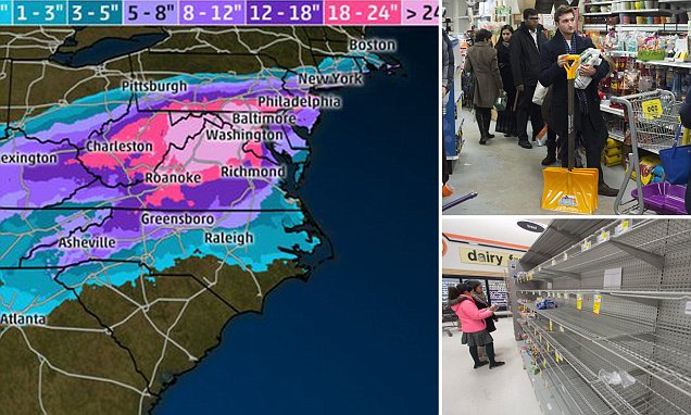 5,000 flights cancelled as Winter Storm Jonas closes in on East Coast with more than 28 inches of snow and 85 million people in its path 307802AB00000578-0-image-a-45_1453469693649