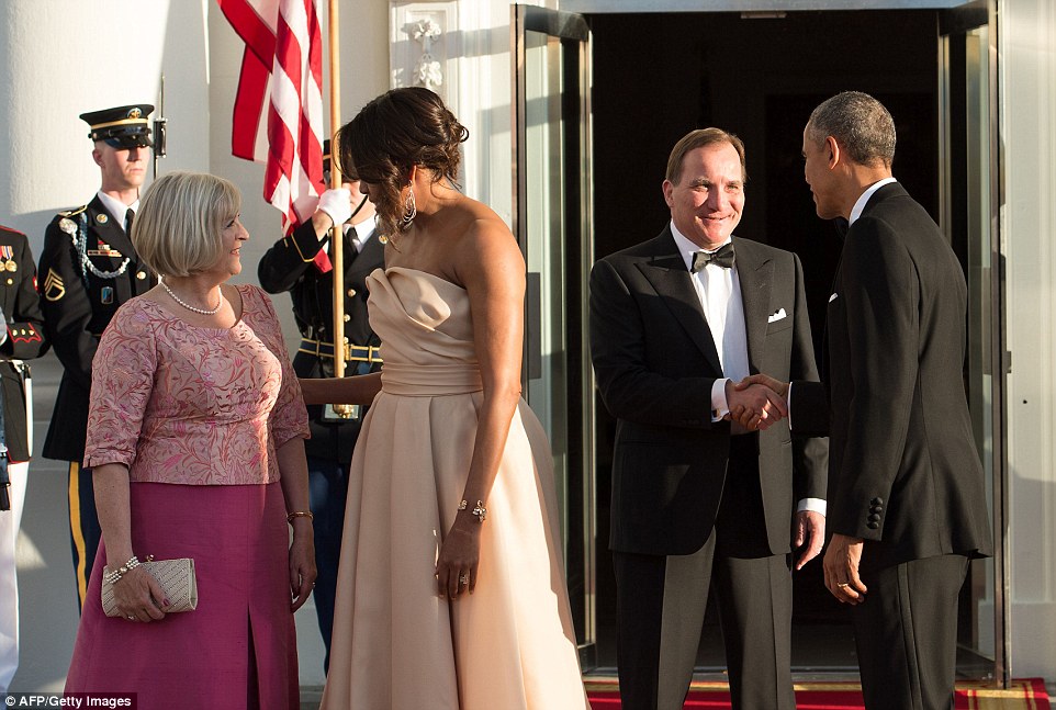 Breaking the ice! The Obamas host Nordic leaders at star-studded state dinner 34257F5400000578-3589968-image-m-49_1463188238936