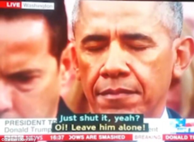 'Just shut it, yeah?': BBC uses subtitles taken from children's show during live coverage of Trump being sworn in as President   3C55C70C00000578-4141530-image-m-43_1484946199077