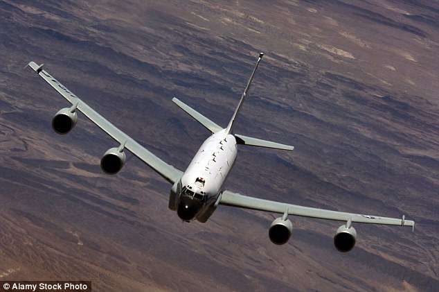 Plane spotters with £2.99 app expose top secret UK spy plane off Russia: Highly-classified mission involving £650m aircraft is watched by thousands online 3FC0B33400000578-4459044-image-a-1_1493494646476