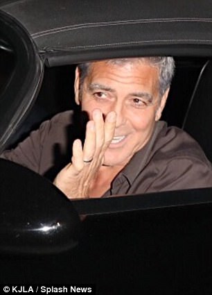 George Clooney takes a break from dad duties as he heads out for dinner with pals Rande Gerber and Bono  4461CFB100000578-4892448-image-m-82_1505651429441