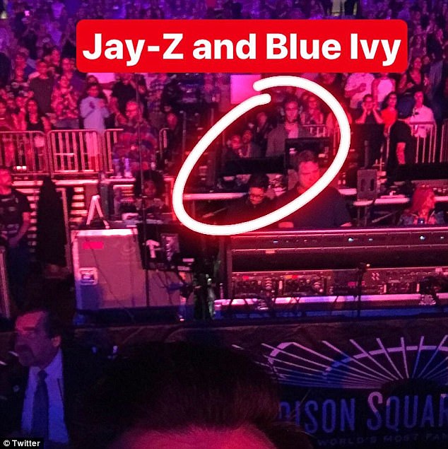 Famous fans! Beyonce and Jay Z keep a low profile as they bring daughter Blue Ivy to Bruno Mars' concert in NYC   44B69C5400000578-4919442-Private_area_According_to_onlookers_they_were_seated_in_a_fenced-a-37_1506382967310