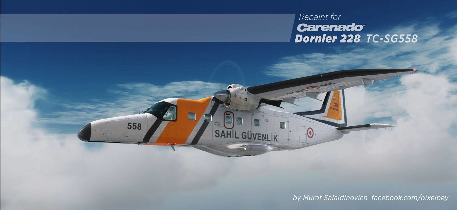 Carenado Dornier 228 için Sahil güvenlik boyaması. LEVEyQ