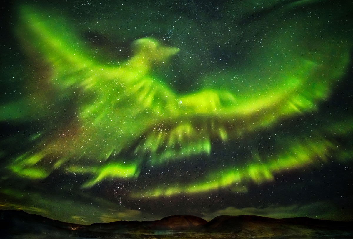 Aurora Borealis Images Resemble Huge Outstretched Phoenix Rising Above Iceland Slide_479512_6558492_free