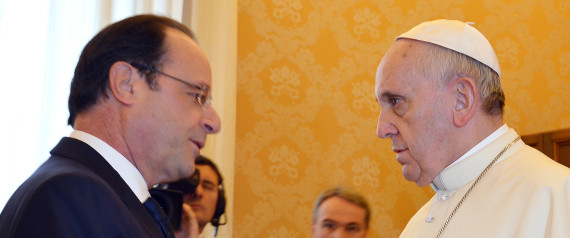 François Hollande au Vatican : tentative de réchauffement climatique N-HOLLANDE-PAPE-large570