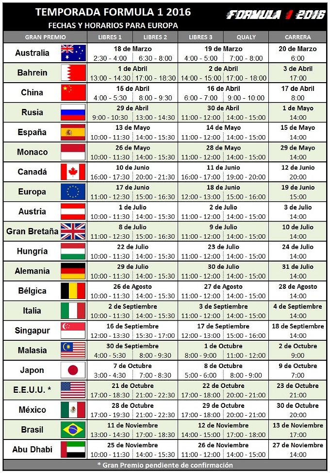 La FIA confirma los horarios de los 21 Grandes Premios 2016 LsRJJDCu