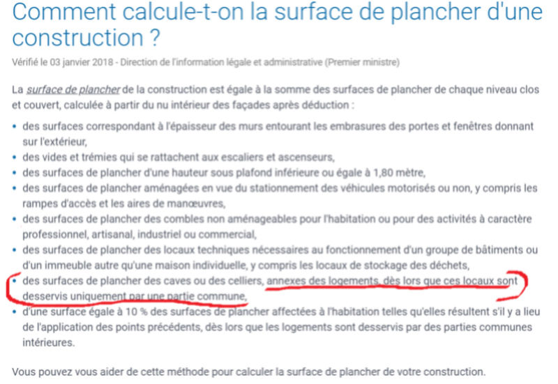 [ TECHNOLOGIE DU BATIMENT ] Surface de Plancher 2018_010