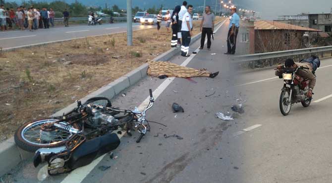 Osmaniye'de sürücülerinin yatarak kullandığı öne sürülen iki motosiklet kafa kafaya çarpıştı. Kazada her iki motosiklet sürücüsü de öldü. Yatarak-1