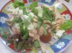 Salade garnie, saumon, tomates, fromage, basilic.photos. Salade_garnie_saumon_tomates_fromage_basilic_photos_003