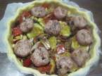 Saucisse de Toulouse et sa tarte de légumes du soleil.photos. Quiche_aux_lgumes_du_sud_et_saucisse_de_toulouse_015