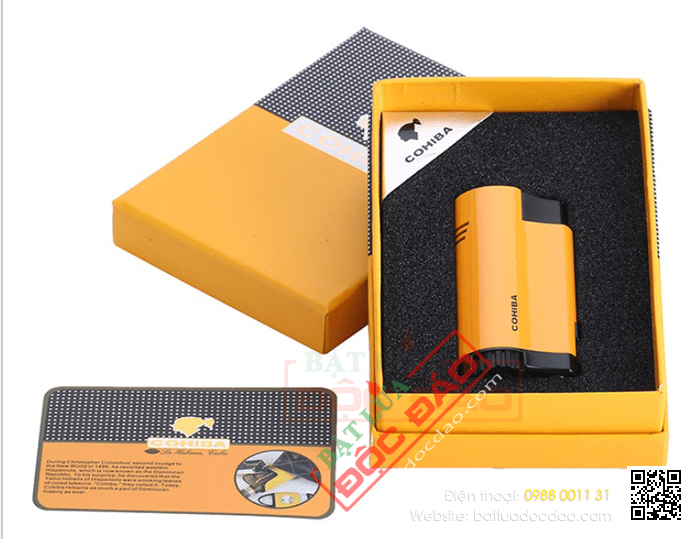 Bật lửa xì gà, bật lửa Cohiba 3 tia kèm đục cao cấp COB27, quà tặng sếp 1533801263-bat-lua-kho-cohiba