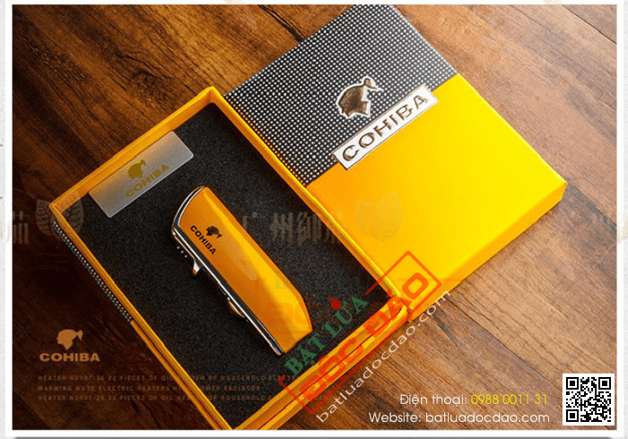 Bật lửa Cohiba loại 3 tia chính hãng, giá tốt, mẫu mã đẹp (COB08) 1533801892-bat-lua-hut-xi-ga-3-tia-kem-duc-cohiba