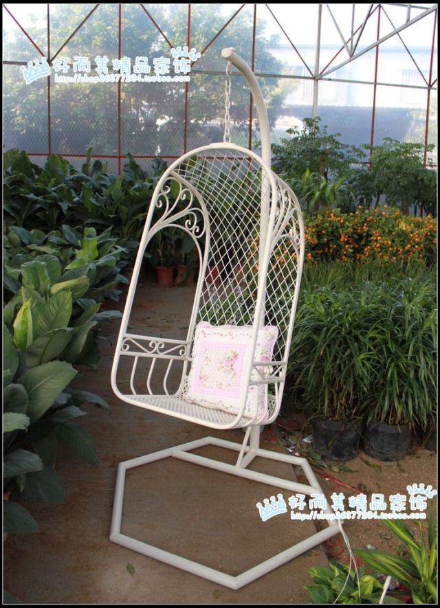 زين حديقتك بالابيض Rustic-wrought-iron-hanging-basket-rattan-font-b-chair-b-font-font-b-swing-b-font