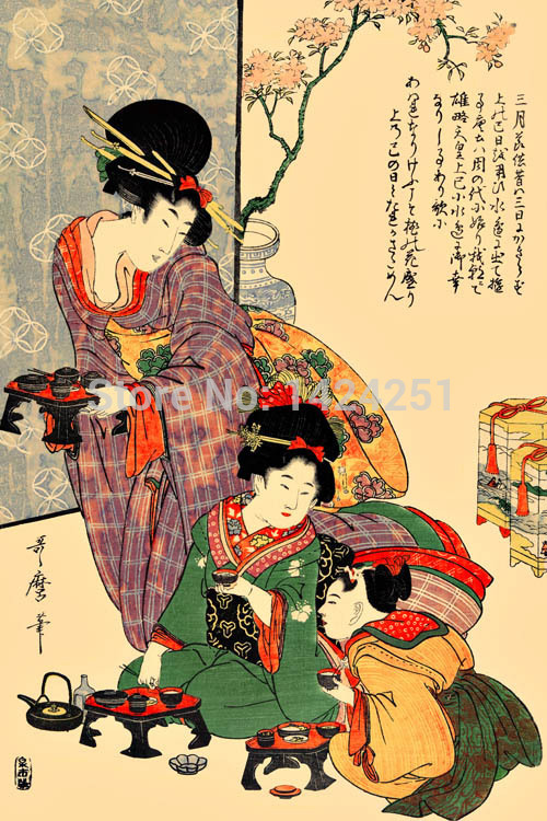 Tecniche di pittura alternative Printed-Ukiyoe-font-b-japan-b-font-style-font-b-geisha-b-font-wall-art-picture