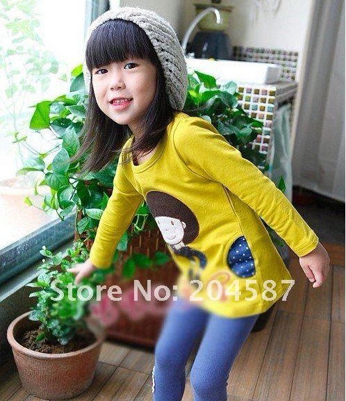  ملابس روعة لاطفال روعة YT012-FREE-SHIPPING-fashion-girls-wear-girl-spring-clothing-children-clothes-5-pcs-1lot-yellow-and