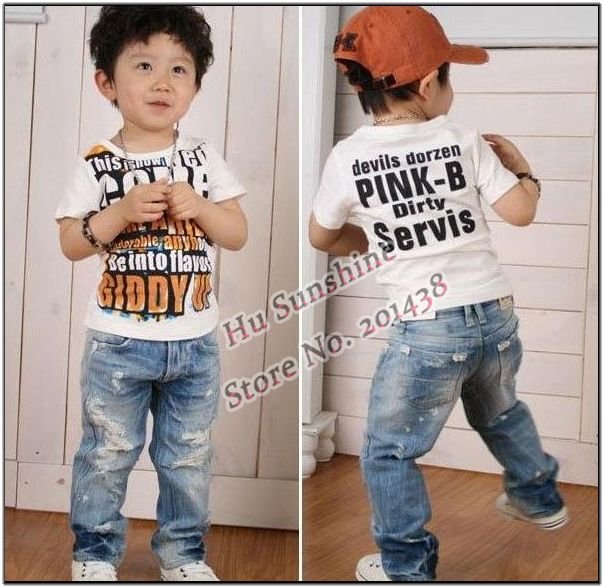  = أزيــــآآآء للأولآد الصغــار ,, جنـــــــآآآن = 5pcs-lot-New-Fashion-Baby-Boys-brand-jeans-children-hole-denim-pants-boy-s-trousers-Blue