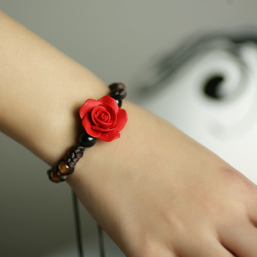 اكسوارات يد Free-Shipping-Chinese-style-bridal-font-b-accessories-b-font-red-rose-hand-font-b-accessories