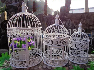 زين حديقتك بالابيض 14-14-25cm-Fashion-iron-birdcage-wedding-font-b-decoration-b-font-bird-font-b-cage