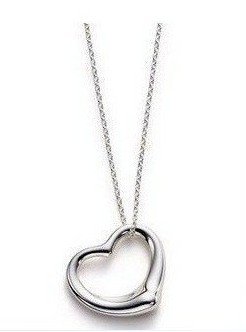 قلادات "LoVe" Min-order-is-15-mix-order-Fashion-simple-silver-peach-heart-necklace-X4006