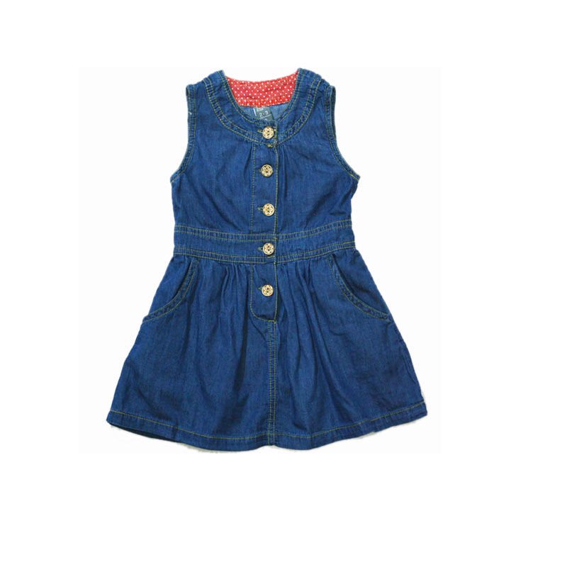  موضة و ازياء للاطفال 100_Cotton_Denim_fashion_child_dress