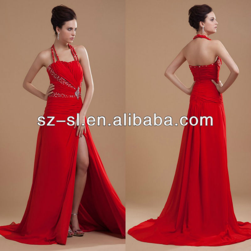 سجل دخولك بآآجمل فستآن سهرة آو آروع فستآن زفاف..." - صفحة 2 2014_New_arrival_Halter_Pleat_Beading_Evening