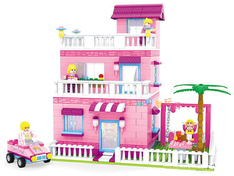 Maison - ma maison - Page 3 Ausini-Building-Block-Toy-My-Pink-House-Villa-Construction-Educational-Bricks-Toys-for-Girls-Compatible-Bricks