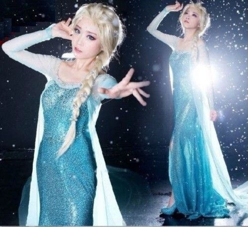 Cossplay & Crossplay J716-Movies-NEW-Snow-Queen-Elsa-Cosplay-Costume-Dress-tailor-HANDMADE-CUSTOM