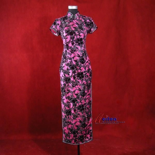 الزي الصيني التقليدي Middle-aged-Chinese-dress-velvet-Chinese-dress-5131-