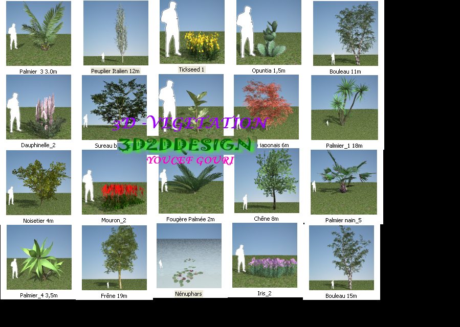 مجموعة متعددة من الاشجار و النباتات و الزهار للارتلنتس (VEGETATION ( artlantis Fe50026c7840