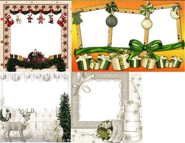 New Year Christmas Frames templates for Photoshop قوالب واطارات رأس السنة - PNG file 3965a0694f6a