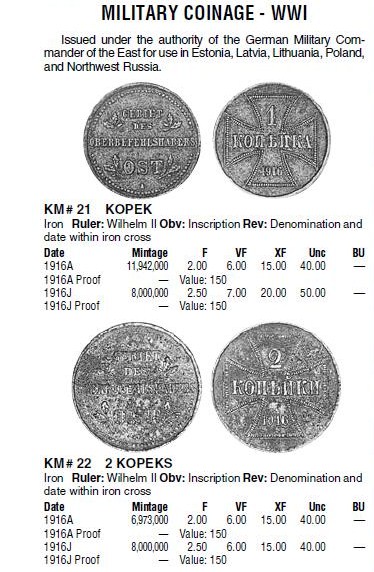 Monedas de las tropas Alemanas en Rusia. I Guerra Mundial. A17c440d7bbf