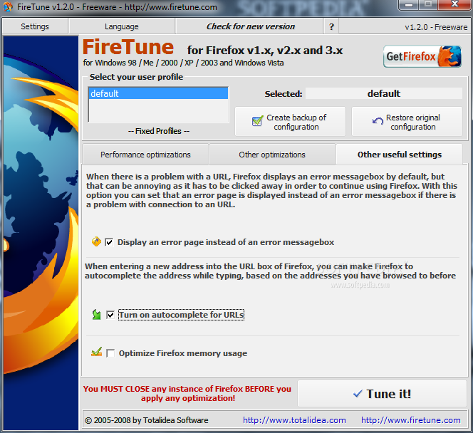 	زيادة سرعة و تحسين اداء متصفح فايرفوكس بأداة سهلة و حجم صغير FireTune_3