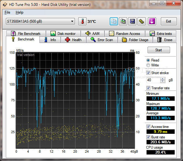  شرح برنامج HDpro v3 لمراقبة القرص الصلب Harddisk  HD-Tune-Pro_1