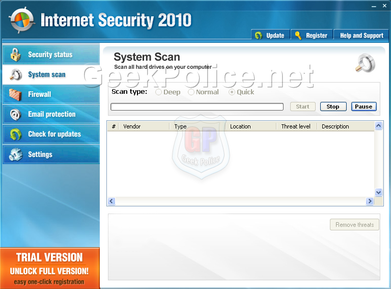 Internet Security 2010 Screenshot