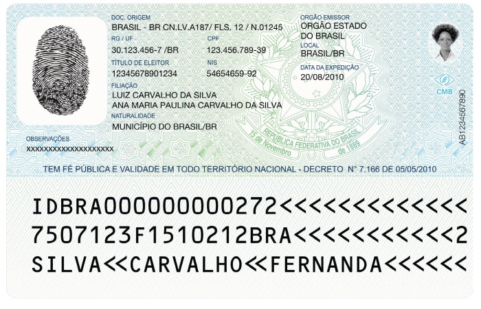 Nova identidade só estará disponível   para todos os brasileiros em 9 anos RG-VERSO