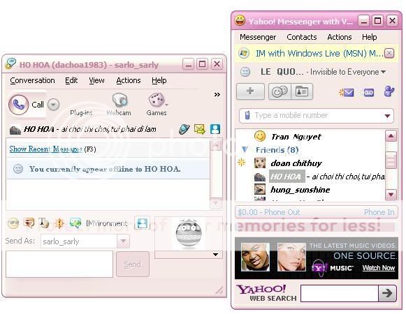 Đổi Skin cho Yahoo Messenger Pink