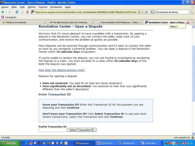 Tutorial: Comprando no Ebay com Paypal Paypalresolutioncenter-dispute2
